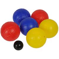 Kaatsbal ballen gooien jeu de boules set gekleurde ballen 7 delig in draagtas -