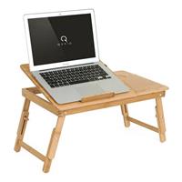 Bedtafel Bamboe V2 Voor Laptop, Tablet Of Boek - Ontbijttafeltje aptoptafel Verstelbaar - Voor Op Bed - Inklapbaar