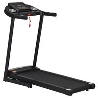 HOMCOM elektrische loopband opvouwbaar met 12 vooraf ingestelde programma's met LED-display bekerhouder en gsm-houder zeer geschikt voor home gym indoor fitness zwart 134 x 60 x 118 cm