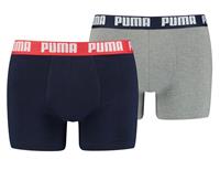 PUMA Boxershorts Basic 2-Pack - Blauw/Grijs