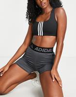 Adidas - Training - Sport-bh met medium ondersteuning en 3-Stripes in zwart