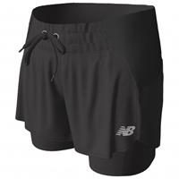 New Balance Women's Impact Run 2In1 Short - Hardloopshort, zwart