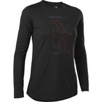 Fox Racing Women's Ranger LS Cycling Jersey SS22 - Schwarz