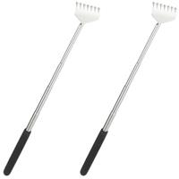 2x Zilverkleurige uitschuifbare rugkrabbers - Ruggenkrabbers zilver 2 stuks