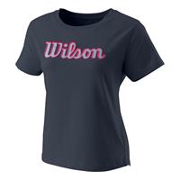 wilson Sript Eco T-Shirt Damen - Blau, Rot