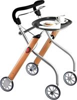 Trust Let’s Go rollator voor binnen (inclusief afneembaar dienblad) (rood)