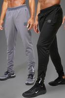 Boohoo Man Active Performance Fitness Joggingbroeken (2 Stuks), Multi