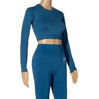 Xtreme Sockswear Xtreme Sportswear Crop Sporttop lange mouwen Dames Blauw