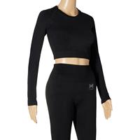 Xtreme Sportswear Crop Sporttop lange mouwen Dames Zwart