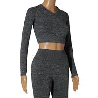 Xtreme Sockswear Xtreme Sportswear Crop Sporttop lange mouwen Dames Antraciet