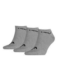 Head Unisex Sneakersocken, 3er Pack - weicher Baumwollmix, einfarbig, Grau
