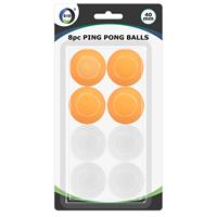 8x stuks Tafeltennis pingpong balletjes wit en oranje 40 mm/4 cm - Sportief speelgoed - Sporten - Tafeltennissen