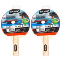 Shoppartners Set Van 2x Stuks Tafeltennis Ping Pong Batjes 2 Sterren Kwaliteit - Tafeltennisbats