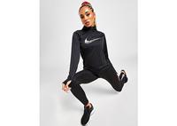 Nike Dri-fit Swoosh Hardlooptop Met Lange Mouwen In Zwart