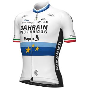 Alé BAHRAIN - VICTORIOUS Shirt met korte mouwen Europese kampioen 2022, voor heren,