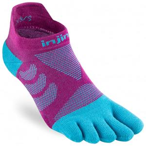 Injinji Women's Run Technical No-Show - Hardloopsokken, purper/turkoois/roze