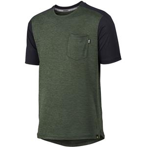 IXS Flow+ Jersey Olive Green/Black