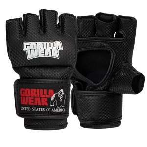 Gorilla Wear Manton MMA Handschoenen (Met Duim) - Zwart/Wit - L/XL