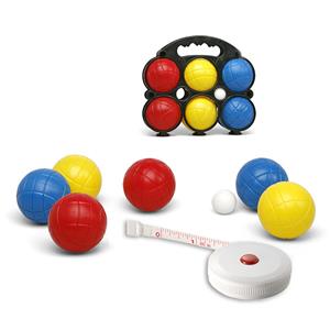 Jeu de boules set met 6 ballen + compact meetlint/rolmaat 1,5 meter -