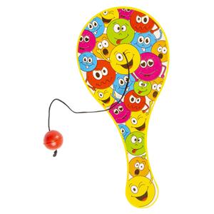 Decopatent Uitdeelcadeaus 48 Stuks Smiley Paddle Bat Bal Spel Met