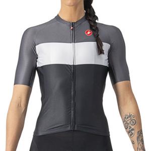 Castelli Women's Aero Pro Jersey SS22 - Black-Silver Gray-Dark Gray}