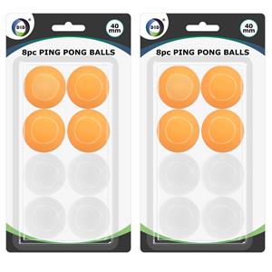 16x stuks Tafeltennis pingpong balletjes wit en oranje 40 mm/4 cm - Sportief speelgoed - Sporten - Tafeltennissen