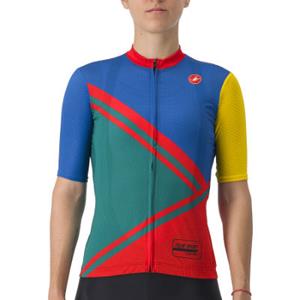 Castelli Women's Club Sport Competizione Jersey SS22 - Green-Red-Blue-Yellow}  - L}