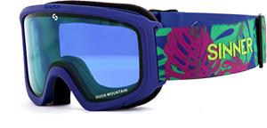 Duck Mountain skibril kind - Mat Blauw - Blauwe lens