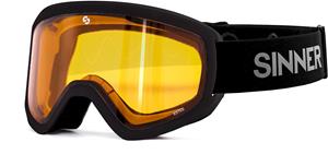 Estes skibril - Mat Zwart - Oranje lens