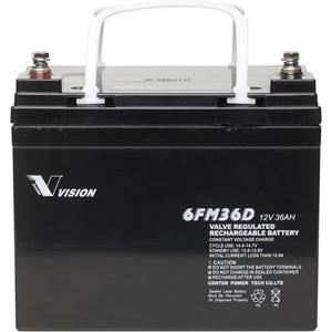 Vision Akkus 6FM36DX Bleiakku 12V 36Ah Blei-Vlies (AGM) (B x H x T) 195 x 155 x 130mm M6-Schraubansc