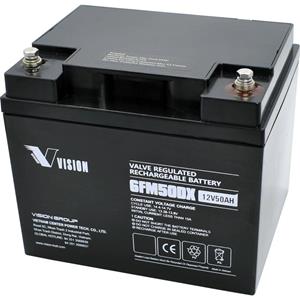 visionakkus Vision Akkus 6FM50DX Bleiakku 12V 50Ah Blei-Vlies (AGM) (B x H x T) 197 x 170 x 165mm M6-Schraubansc