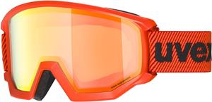 Uvex Athletic FM Brillenträger Skibrille Farbe: 3130 fierce red mat, mirror orange/orange S2))