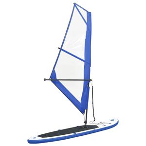 Aufblasbares Stand-up-paddleboard Set Mit Segel Blau Und Weiß