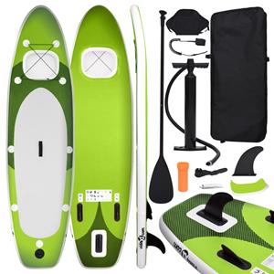 VidaXL Stand Up Paddleboardset opblaasbaar 300x76x10 cm groen