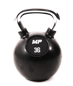 Muscle Power Rubberen Kettlebell - Zwart - 36 kg