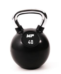 Muscle Power Rubberen Kettlebell - Zwart - 40 kg
