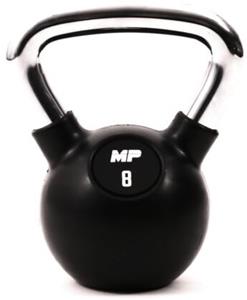 Muscle Power Rubberen Kettlebell - Zwart - 8 kg