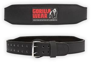 Gorilla Wear 4 Inch Padded Leren Lifting Belt - Zwart / Rood - 2XL/3XL