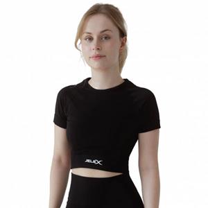 JELEX Chiara Dames Fitness-shirt met korte mouwen zwart