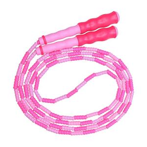 Draagbare duurzame afneembare standaard Bamboe enkele Jump Rope, Roze
