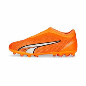 PUMA Ultra Match + Laceless MG Supercharge - Oranje/Wit/Blauw Kids