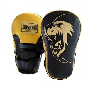 Super Pro Combat Gear Lederen Handpads - Extra lang - Zwart / Goud