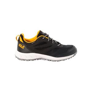 Jack Wolfskin Woodland Texapore Low Kids Waterdichte wandelschoenen Kinderenzwart black / burly yellow