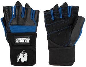 Gorilla Wear Dallas Wrist Wrap Handschoenen - Fitness Handschoenen - Zwart / Blauw - 2XL