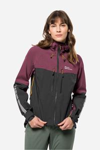 Jack Wolfskin Morobbia 3L Jkt W Donkergrijs/Bordeaux / Kastanjebruin