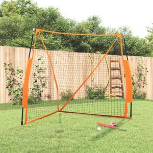 Baseball-Netz Tragbar Orange Schwarz 183x182x183 cm Stahl vidaXL318908