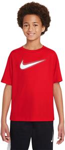 NIKE Dri-FIT Multi+ Graphic kurzarm Trainingsshirt Jungen 657 - university red/white