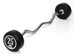 Muscle Power Vaste Curl Halterstang Rubber - 25 kg