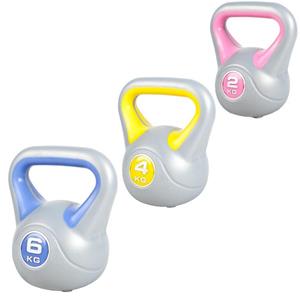 Gorilla Sports Kettlebells - Kunststof Trendy - 2 kg, 4 kg & 6 kg - Set van 3 - 