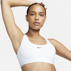 Nike Swoosh Light Support niet-gewatteerde sport-bh - Wit